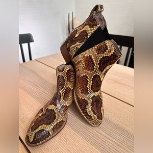 Madewell Carina Boot in Snake Embossed Leather | size 7